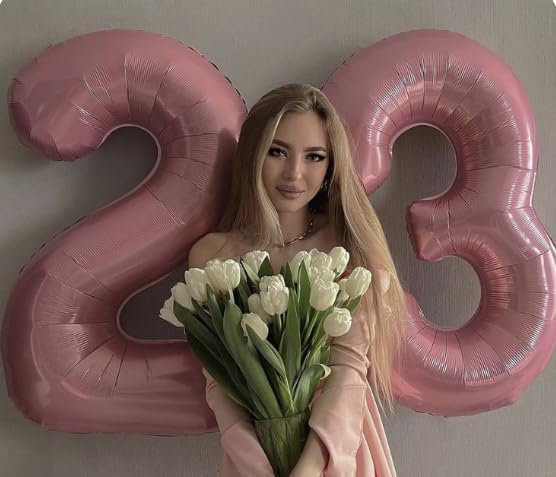 Big Pearlescent Pink 40 Inch 9 Balloon Number, Jumbo Giant 9th 19 29 39 49 99 Birthday Party Decorations, Large Pearl Pink Foil Balloons Anniversary Birthday Party Engagement Decorations