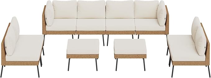 Aoxun 10 Piece Patio Furniture Set, 10 Seats Outdoor Sectional Sofas - Image 9