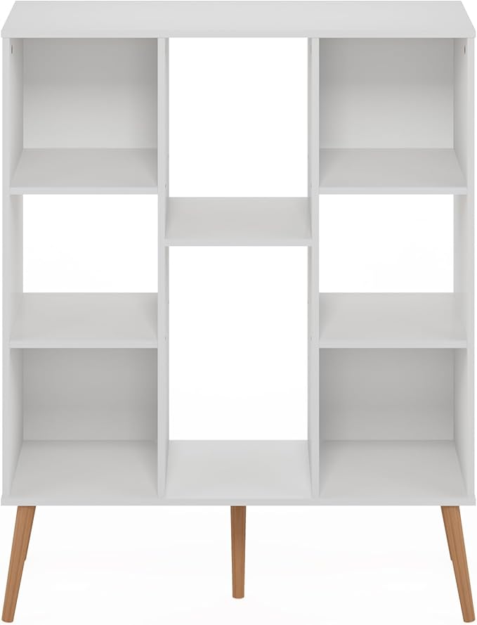 Furinno Claude Mid Century Style Book Shelf, 8-Cube Bookshelf, Cube Storage - Image 6