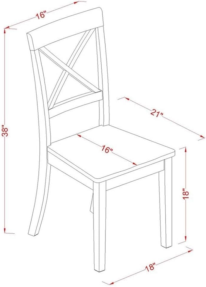 East West Furniture DLBO3-MAH-W 3 Piece Modern Dining Table Set Contains a - Image 6