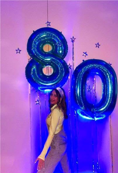 Navy Blue Foil Number 8 Balloon 40 Inch, Helium Mylar Eight Number 8 18 28 38 48 58 80 88 Birthday Balloons, 8th Blue Women Men Wedding Anniversary, Graduations Party Supplies