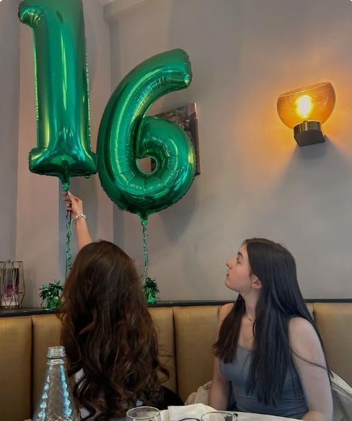 Green 40 Inch Large Number 15 51 Birthday Balloon, 15 51 Birthday Celebration Decorations, Foil 15 51 Mylar Helium Number 15 Balloons Girl Boy Anniversary Party Supplies