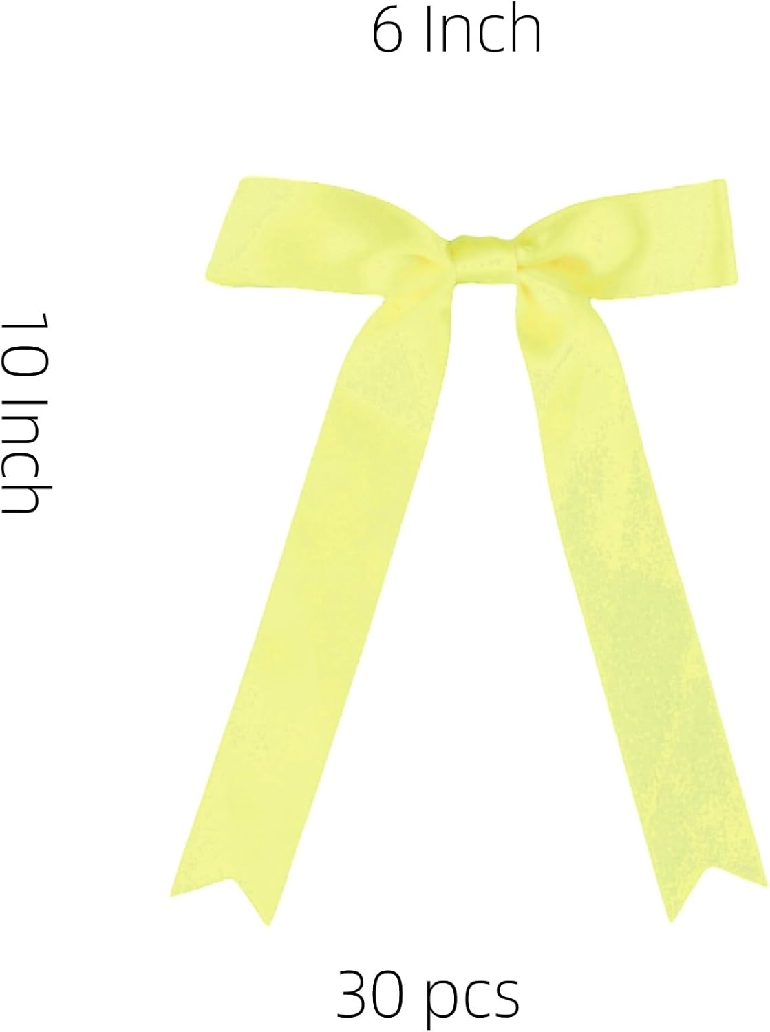30 Pcs Yellow Satin Bows 6 X 10 Inch Premade Bows with Twist Tie for Wedding Florist Decor, Cake Pops,Christmas Tree & Gift Wrapping(Yellow)