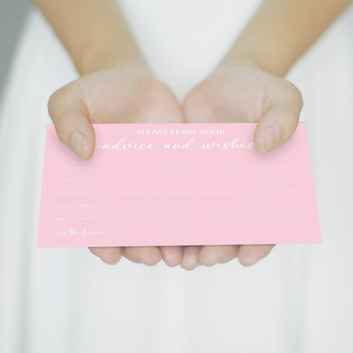 Pink Advice and Wishes Card, Advice Cards for The Bride and Groom, Bridal Shower,Wedding or Baby Shower, Birthday, Graduation, Retirement, Guestbook - 25 Cards -08