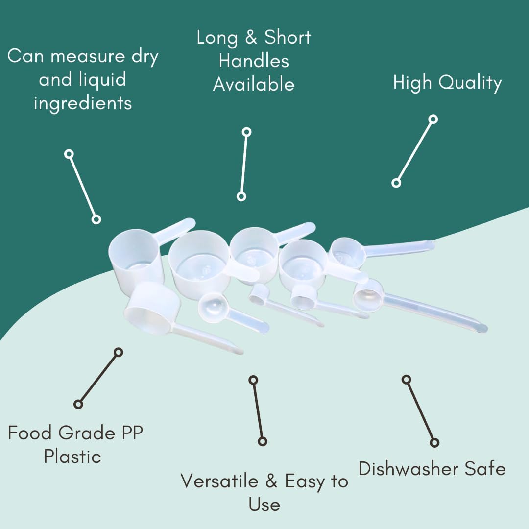 1/3 Cup (80 mL | 2.7 Oz.) Long Handle Scoop for Measuring Coffee, Pet Food, Grains, Protein, Spices and Other Dry Goods (Pack of 10)