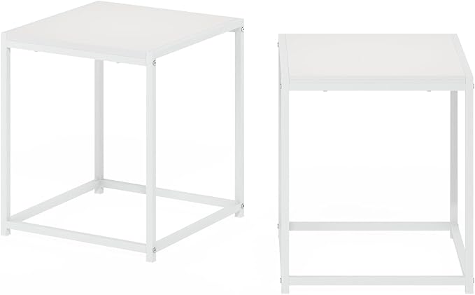 Furinno CAMNUS Side Table Set of 2, Metal Frame End Table, Square Open Frame - Image 6