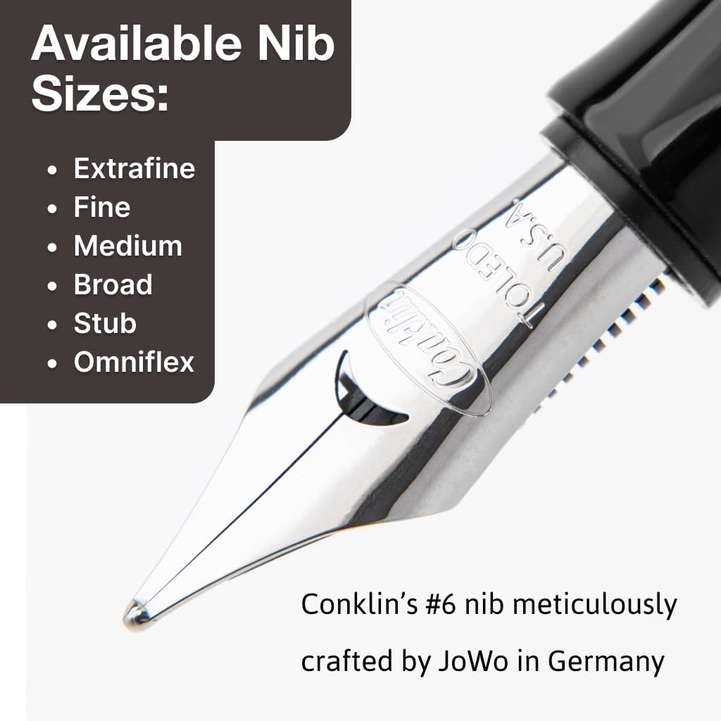 Conklin Duragraph Fountain Pen Orange Nights - Fine Nib, Luxury Writing Instrument with Vibrant Orange Finish