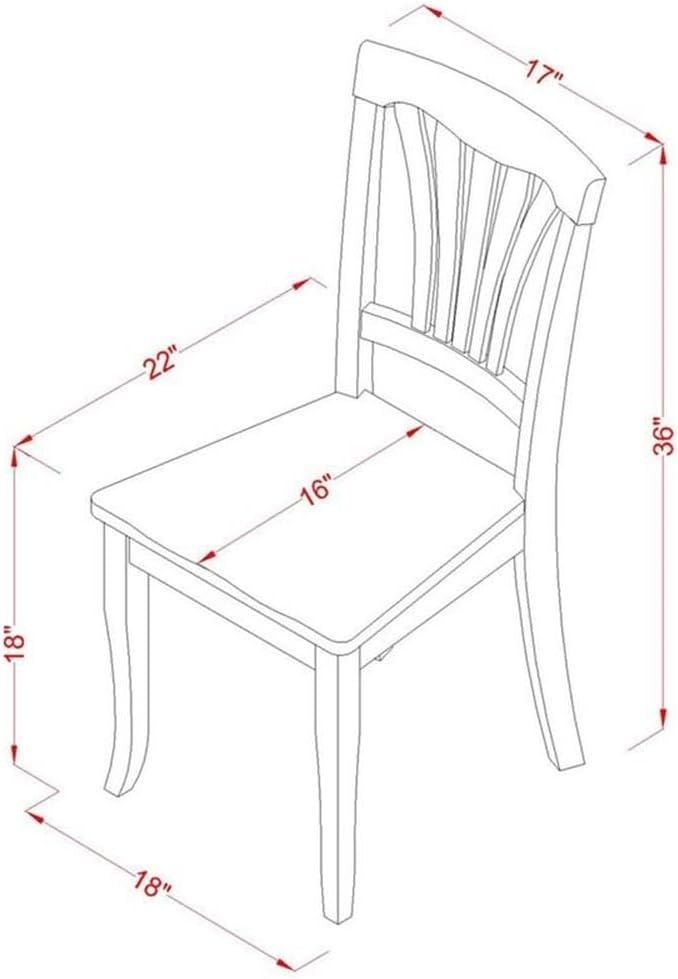 East West Furniture AVC-SBR-W Avon Dining Room Chairs - Image 3