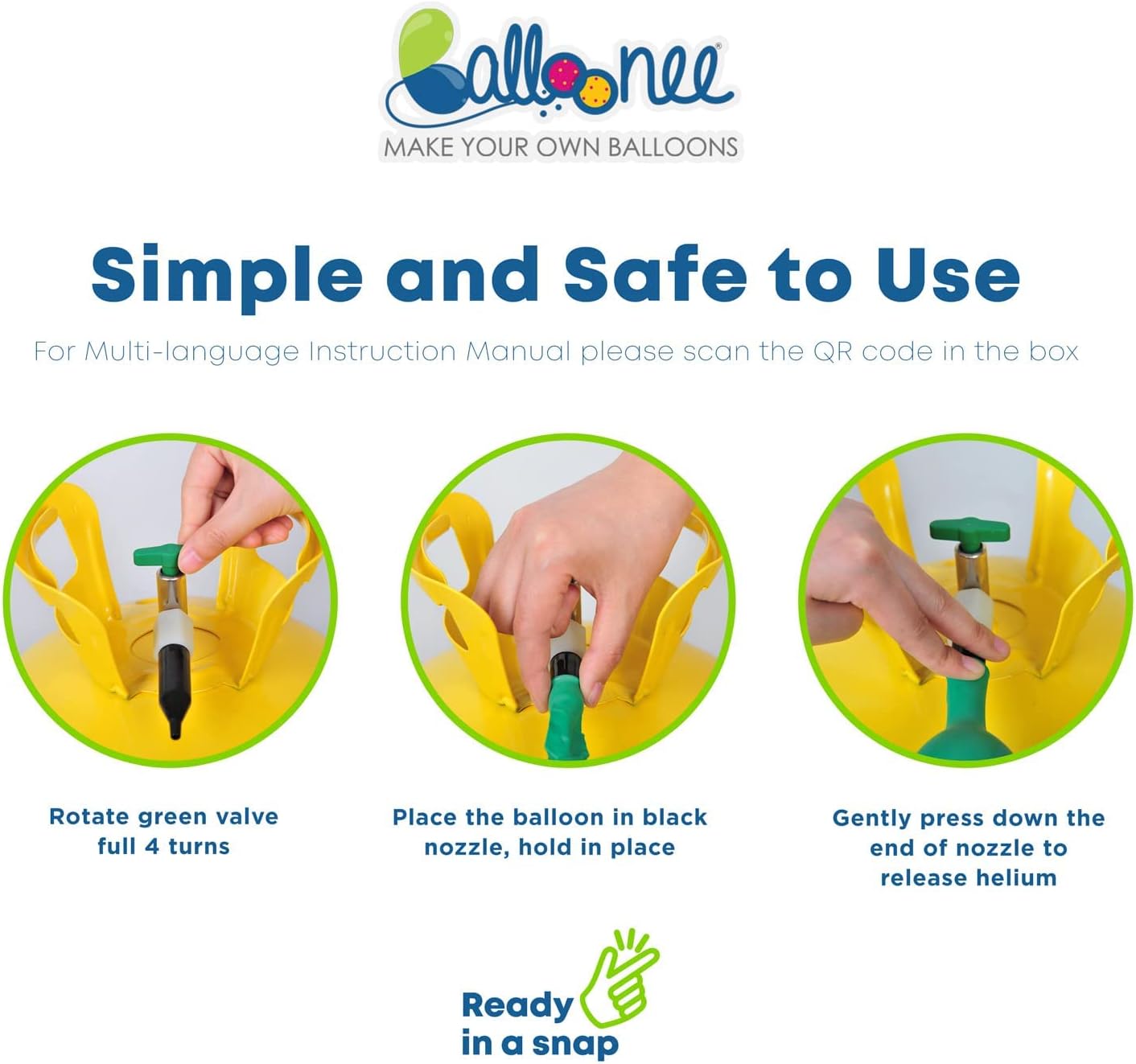 Jumbo Disposable Helium Party Kit - Pack of 2, Helium Tank for Balloons At Home, 13.5 Cu Ft Helium Balloon Pump Kit with 100 Assorted Latex Balloons, Portable for Celebrations