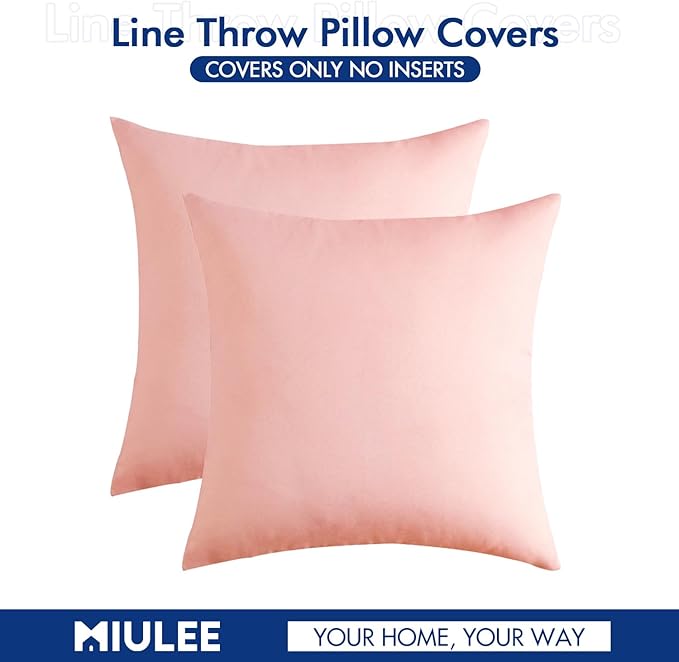 MIULEE Pack of 2 Decorative Outdoor Solid Waterproof Throw Pillow Covers Spring - Image 6