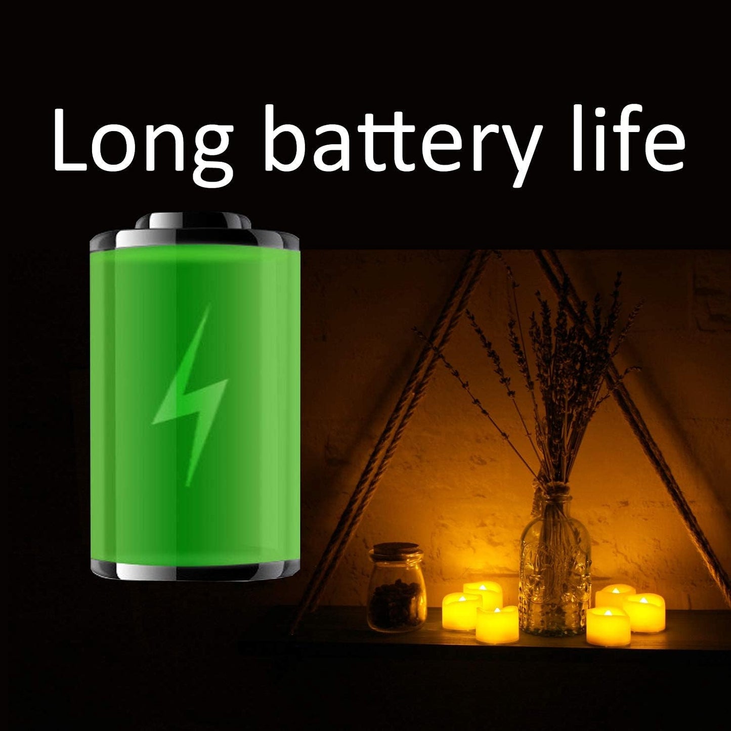 CANDLE CHOICE Battery Operated Flameless Tea Lights Votives Realistic Flickering Fake Electric LED Tealight Candles Set for Halloween Christmas Party Wedding Decorations Batteries Included 6 Pack