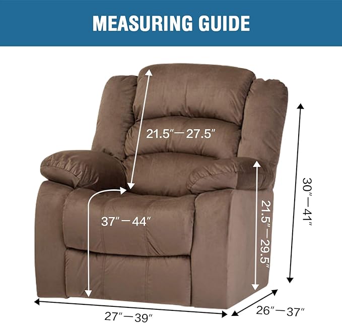 H.VERSAILTEX 4-Pieces Recliner Chair Covers Velvet Stretch Reclining Couch - Image 7