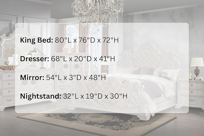 First of a Kind Santa Monica Traditional 4 Piece King Bedroom Set - Image 6