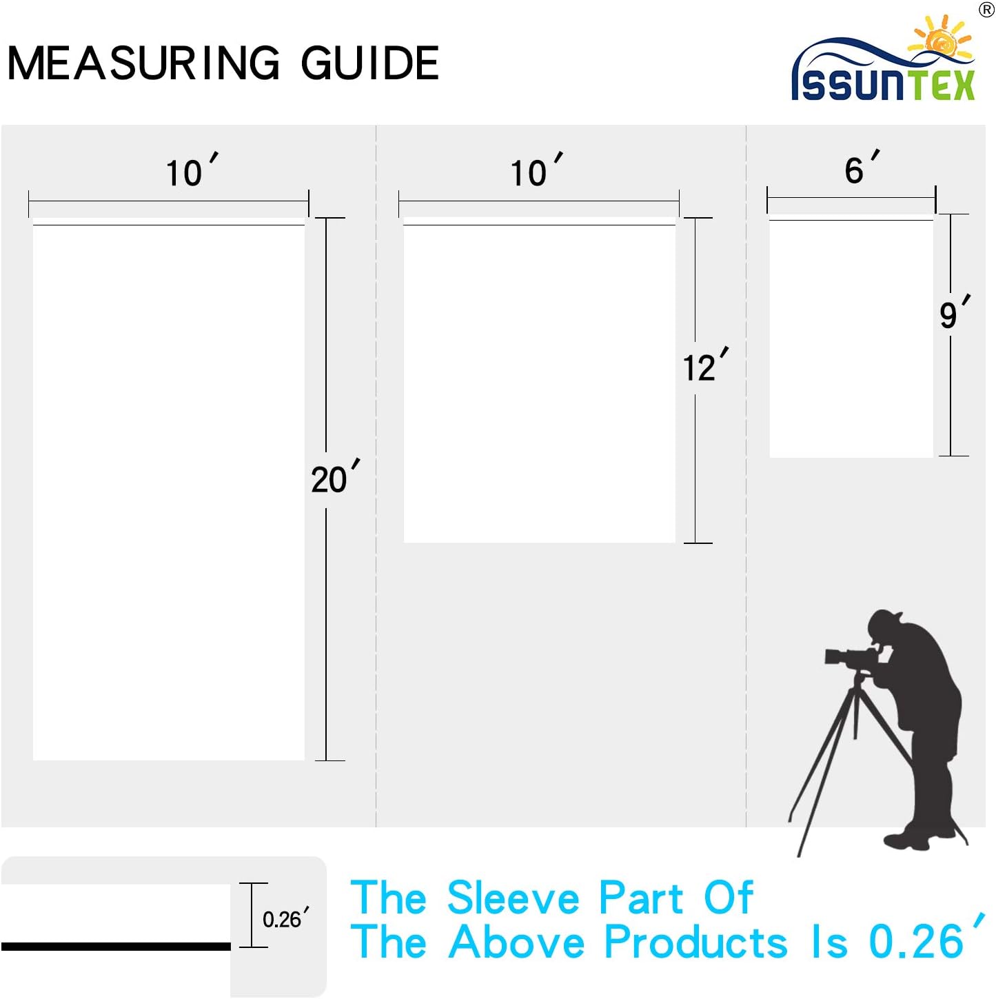 ISSUNTEX 6X9 ft Background Polyester Backdrop, Photo Studio, Collapsible High Density Screen for Video Photography and Television-White