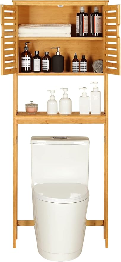VIAGDO Over The Toilet Storage Cabinet, Tall Bathroom Cabinet Organizer - Image 9