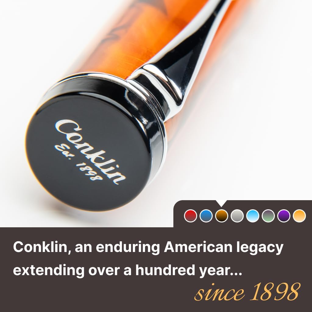 Conklin Duragraph Fountain Pen Amber - Stub Nib, Premium Writing Instrument for Calligraphy & Signatures