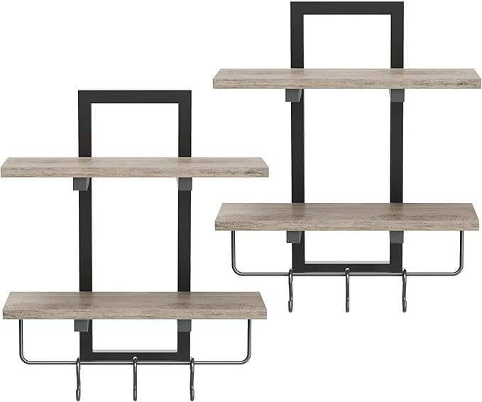 Creso hom Floating Shelves, Hanging Bathroom Shelves 2-Tier, Wall Mounted - Image 9