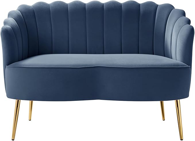 HULALA HOME Modern Velvet Loveseat Sofa - Image 8