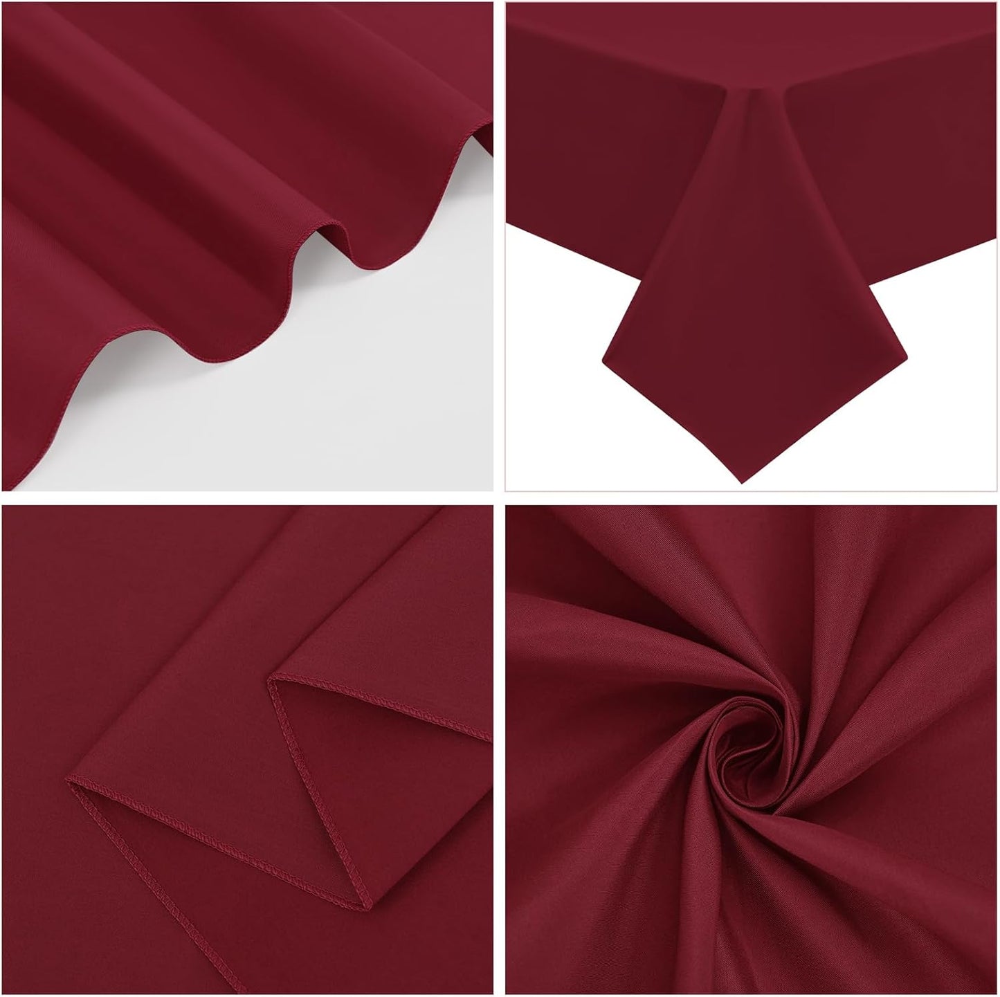 10 Pack Burgundy Tablecloths for 6ft Rectangle Tables 60 x 102 Inch - Polyester Table Cover Stain and Wrinkle Resistant Washable Fabric Table Clothes for Wedding Party Banquet Reception Restaurant