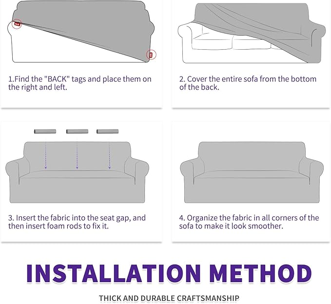ZNSAYOTX Stretch Oversized Couch Cover Universal Sofa Covers - Image 9