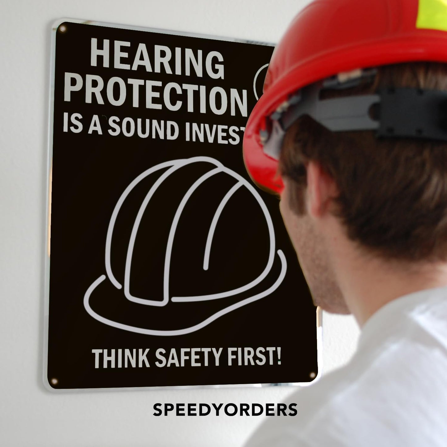 Custom Outdoor Metal Signs, Personalized Aluminum Signs, White Aluminum (Black Background, 7x7 In)