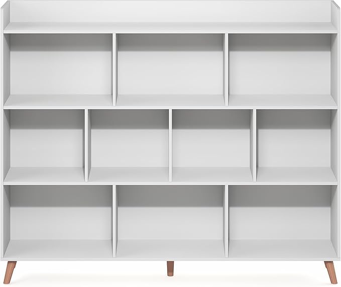 Furinno Claude Book Shelf, 10-Cube Mid Century Style Bookshelf, Storage - Image 6