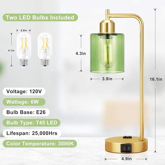 Innqoo Industrial Green Table Lamps - Image 6
