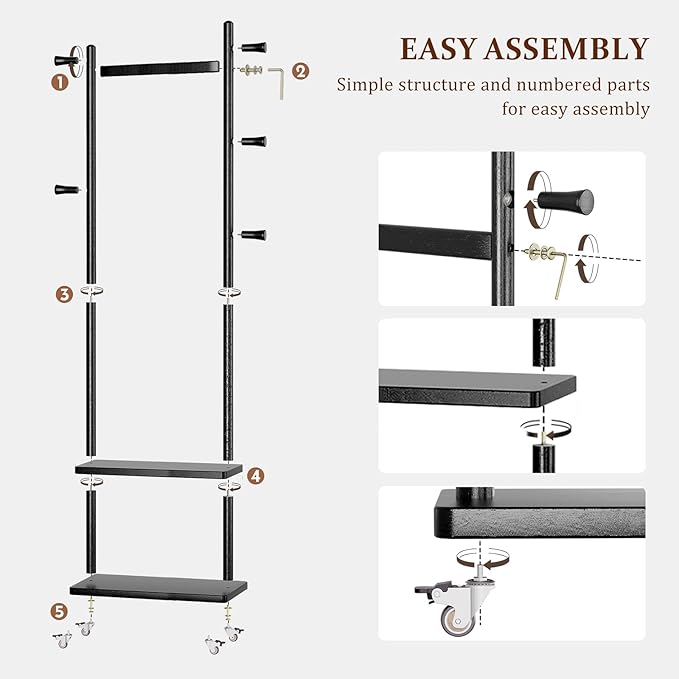 Taitiy Coat Rack Freestanding Clothing Rack - Image 7