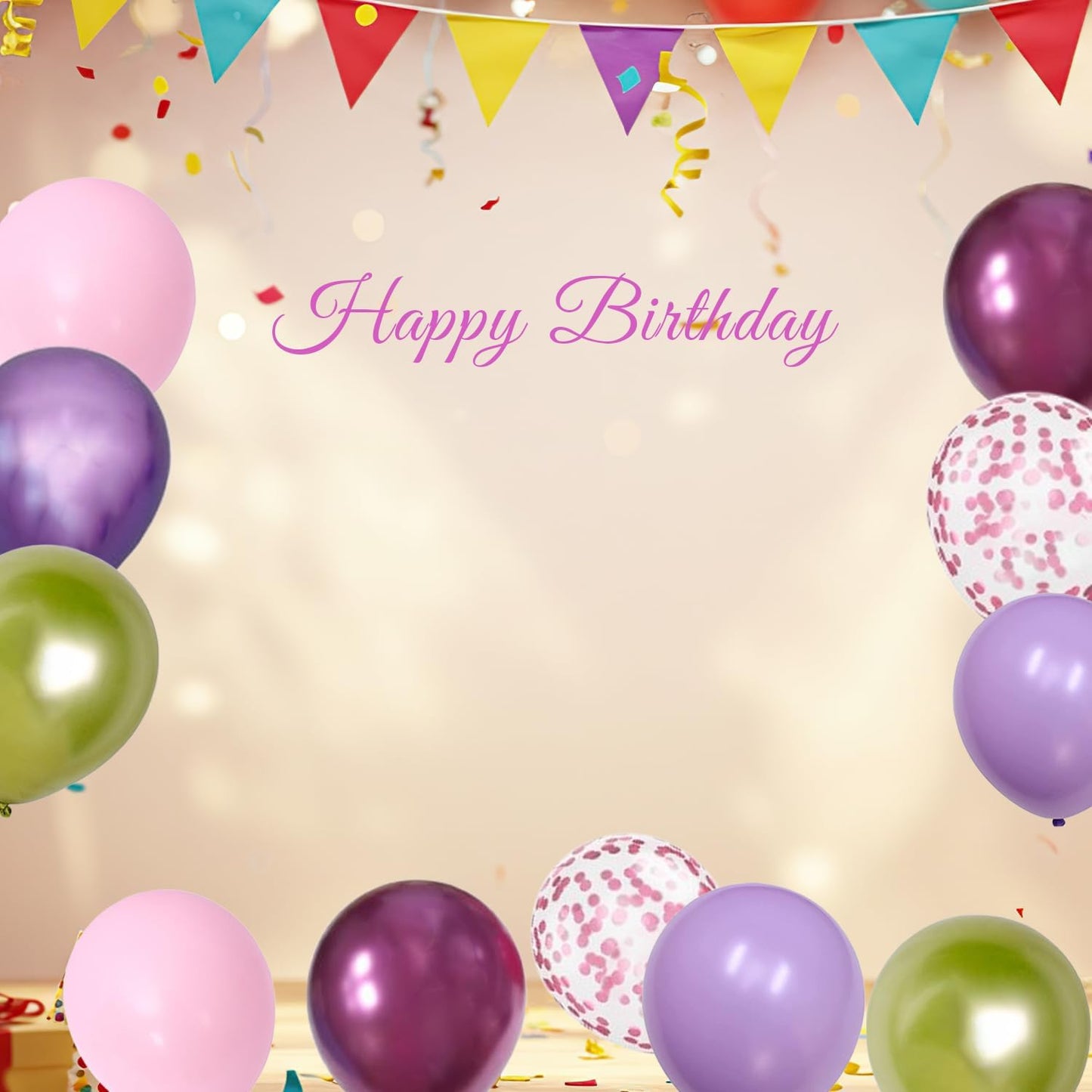 Light Pink Purple Green Balloons Birthday Party Decorations-48Pcs 12inch Assorted Metallic Hot Pink Purple Balloon,Confetti Latex Baloons Kit for Princess Witch Fairy Monster Garden Jungle Theme Party