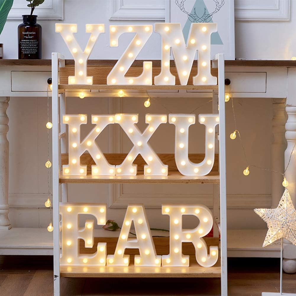 MUMUXI Marquee Light Up Letters | Large Light Up Numbers | Battery Powered and Bright with Every Letter of The Alphabet | for Wedding, Birthday, Party, Celebration, Christmas or Home Decoration (W)