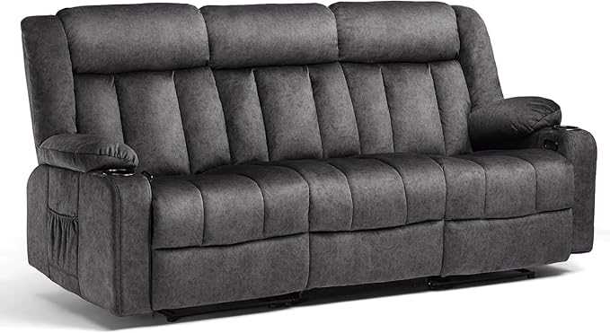 COMHOMA Manual Recliner Chair Set,Fabric Reclining Sofa Chair - Image 7