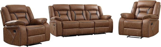 EBELLO Faux Leather Recliner Sofa Furniture Set - Image 7