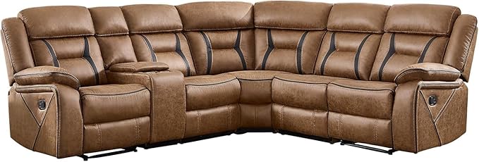 EBELLO Manual Reclining Sectional Sofa - Image 8