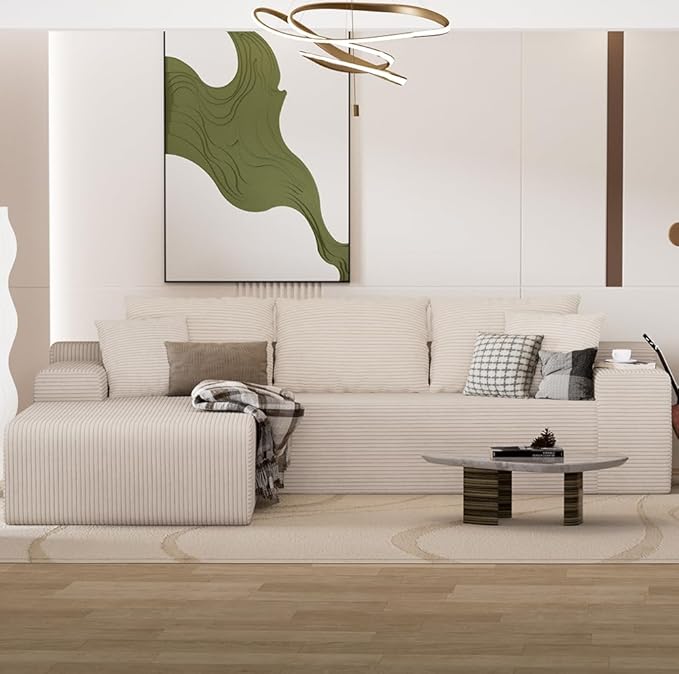 96" L Shaped Modular Sectional Sofa, Boneless Cloud Couch - Image 7