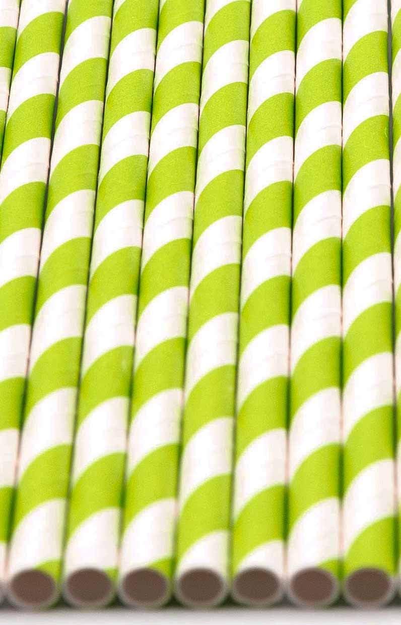 Pack of 150 Green Swirls Biodegradable 4-Ply Paper Drinking Straws (Compostable, Non-toxic, BPA-free)