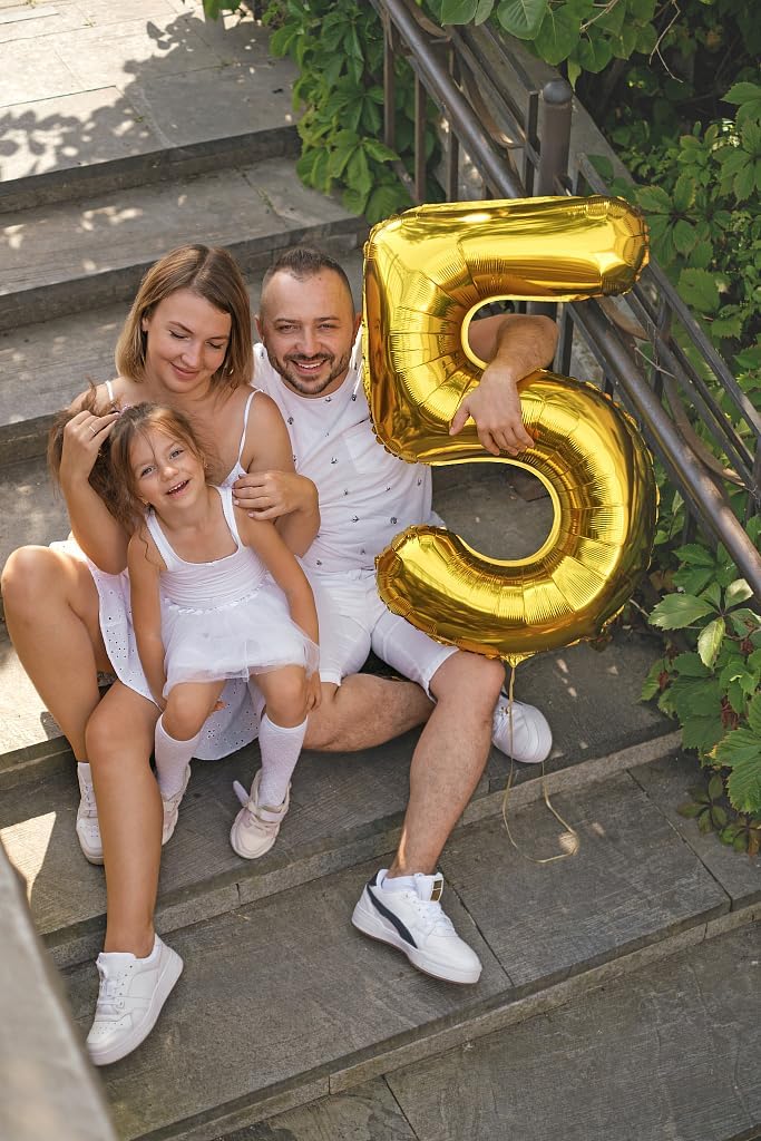 Gold 40 Inch Large Number 25 Birthday Balloon, 25 Birthday Celebration Decorations, Foil Mylar Helium Number 25 Balloons Men Women Anniversary Party Graduation Supplies