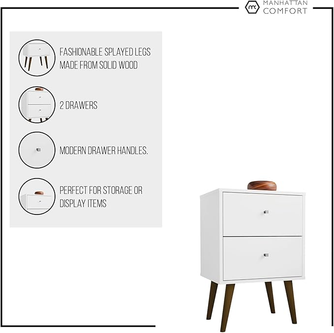 Manhattan Comfort Liberty Mid Century Modern Nightstand - Image 7