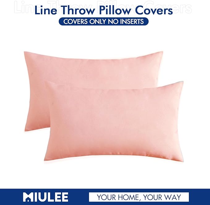 MIULEE Pack of 2 Decorative Outdoor Solid Waterproof Throw Pillow Covers Spring - Image 6