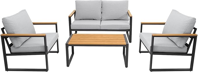 Patio Furniture Set, 4 Pieces Outdoor Patio Furniture - Image 7