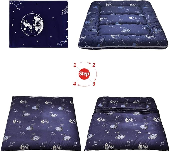 MAXYOYO Navy Space Adventure Japanese Floor Futon Mattress, Thicken Tatami Mat - Image 8