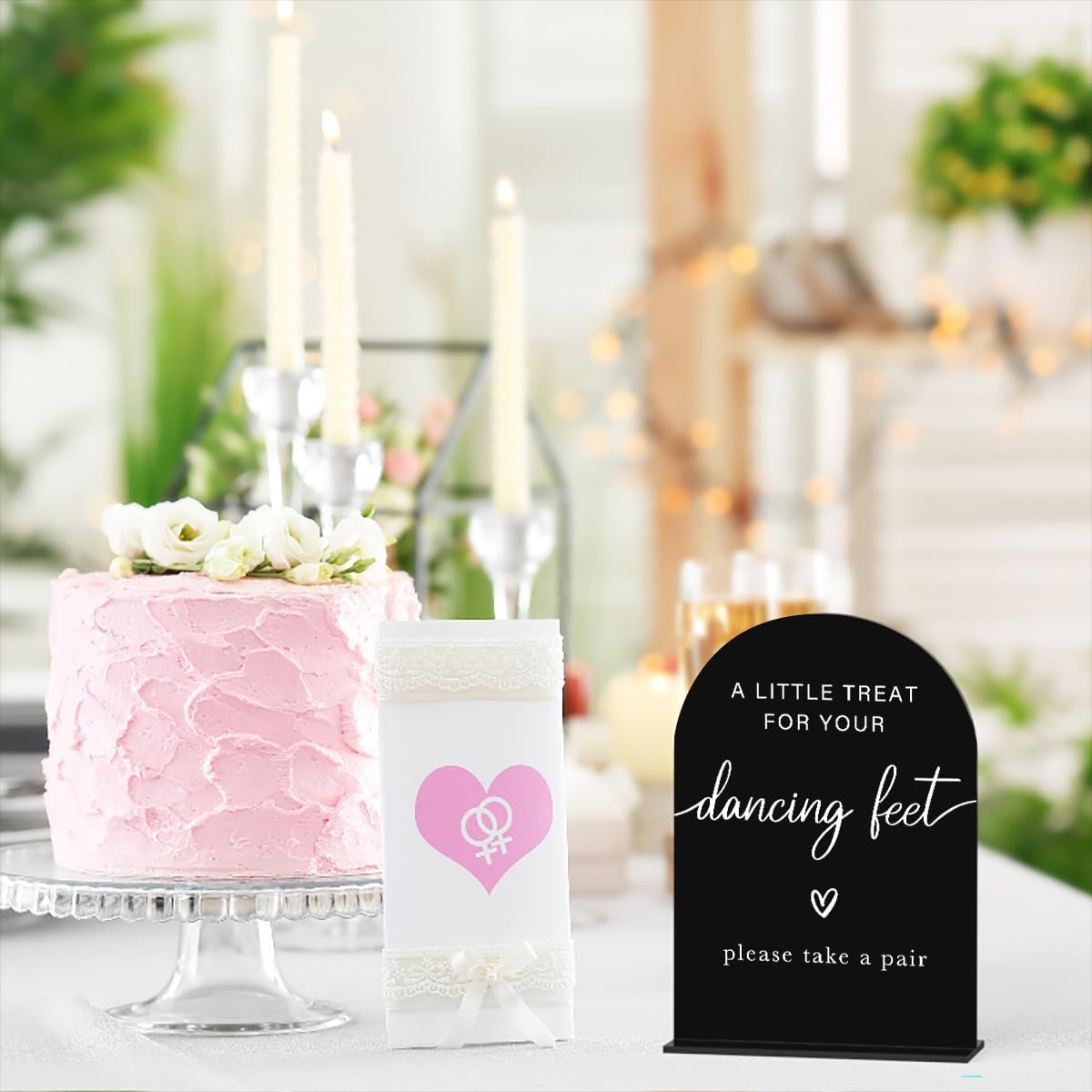 Acrylic Wedding Sign Wedding Signs for Ceremony A Little Treat for Your Dancing Feet Sign for Wedding Modern Calligraphy Arch Acrylic Table Top Sign for Wedding Reception and Event Party Table(black)