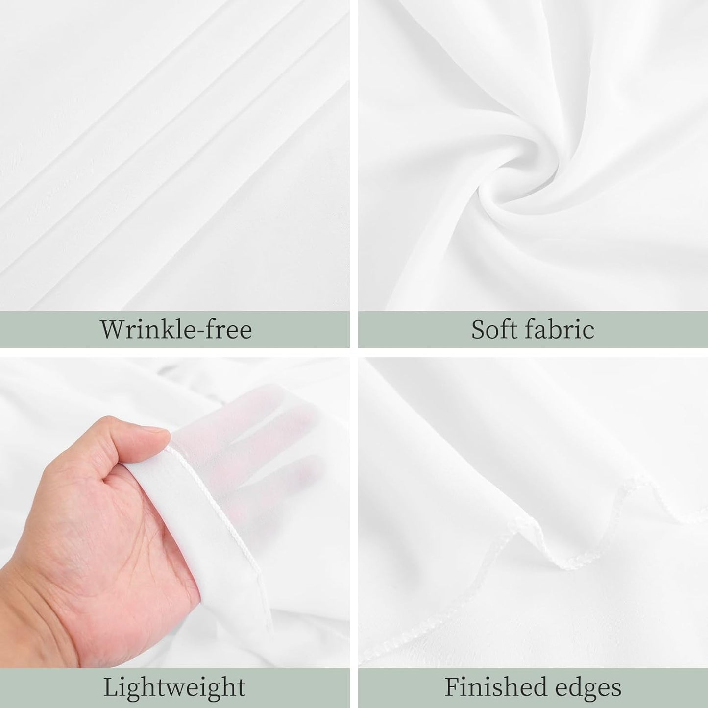 8 Panels White Wedding Ceiling Drapes 5ftx30ft Ceiling Drapes Chiffon Fabric Arch Draping Sheer Curtains Soft Drapery Draping Wedding Ceiling Decorations for Party Ceremony Stage Swag