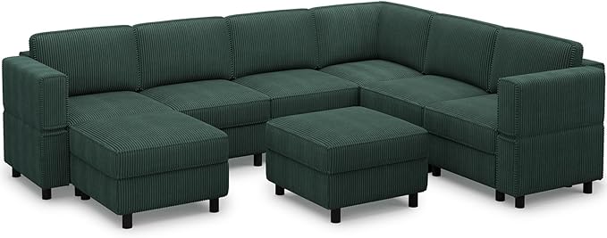 Belffin 114.2" 8 Seats Modular Sectional Sofa U Shaped Couch - Image 9