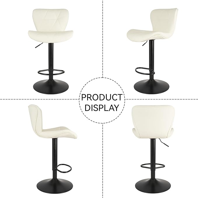 Nalupatio Modern Bar Stools Set of 4, Adjustable Faux Leather Upholstered - Image 6