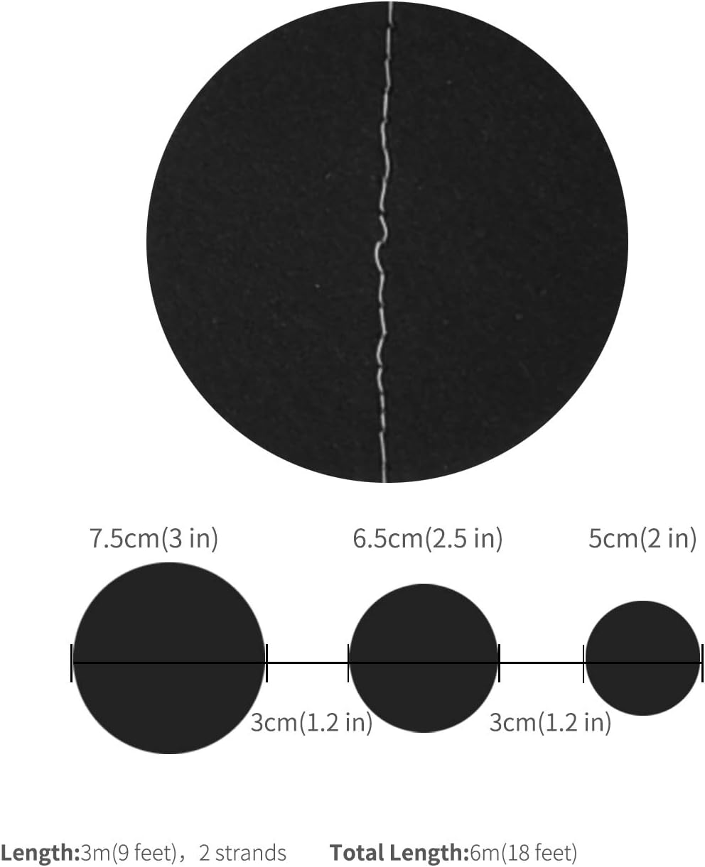 Black Paper Garland Circle Dot Party Banner Wall Streamers Backdrop Ceiling Hanging Decorations, 20 Feet in Total