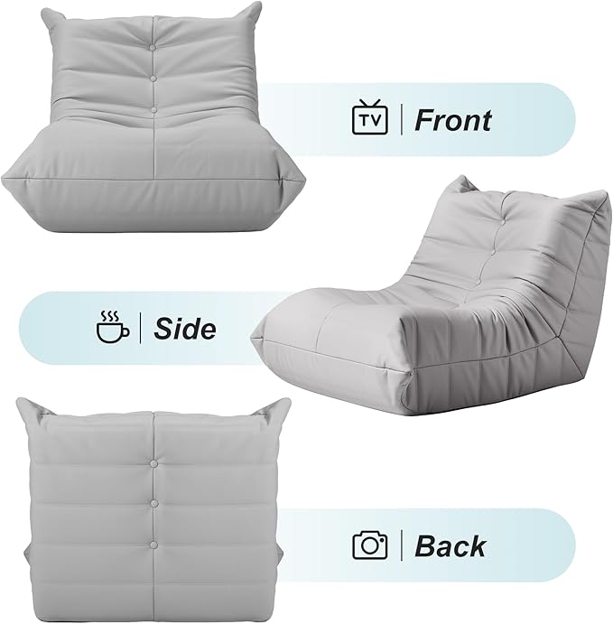 Hobestluk Giant Bean Bag Chair Lazy Floor Sofa, Memory Foam Fireside Sofa - Image 8