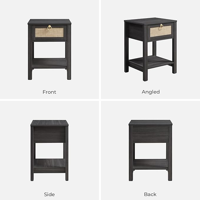 SICOTAS Rattan Nightstand Set of 2, Rattan Decor Drawer - Image 12