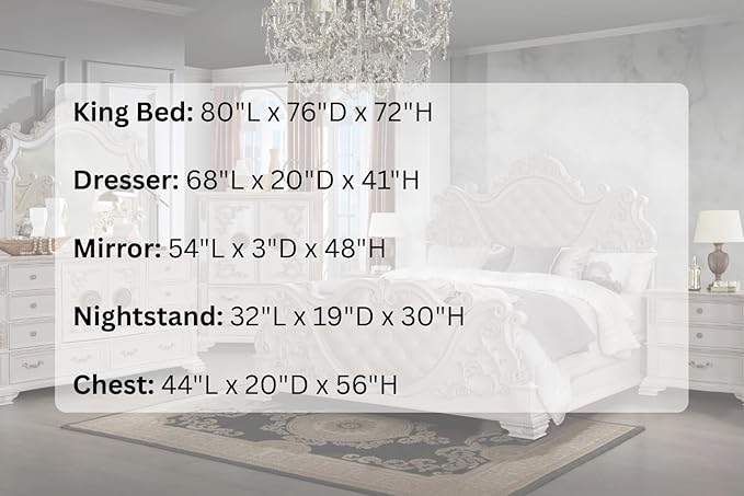 First of a Kind Santa Monica Traditional 5 Piece King Bedroom Set - Image 7