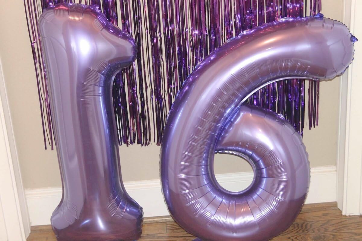 40 Inch Big Lavender 9 Balloon Number, Jumbo Giant Happy 9th 19 29 39 49 99 Birthday Party Decorations, Lilac Large Nine Mylar Foil Anniversary Birthday Party Engagement Decorations
