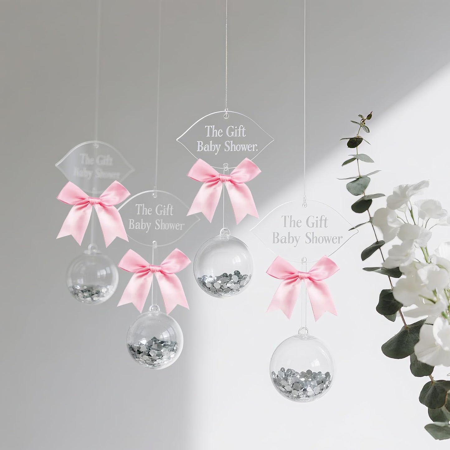 50 Pieces Gift Wrap Bows Premium Satin Ribbon Bows 3.3 Inch Craft Bows for Gift Wrapping DIY Treat Bags Holiday Gifts Bag Party Decorations, Wedding Decor Christmas Birthday Presents (Light Pink)